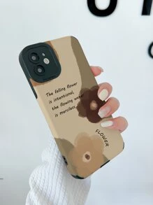 Funda para móvil con estampado de slogan y flor - Multicolor - Ver 4