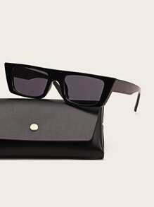 Hombres Gafas de sol de marco cuadrado - Negro - Ver 1