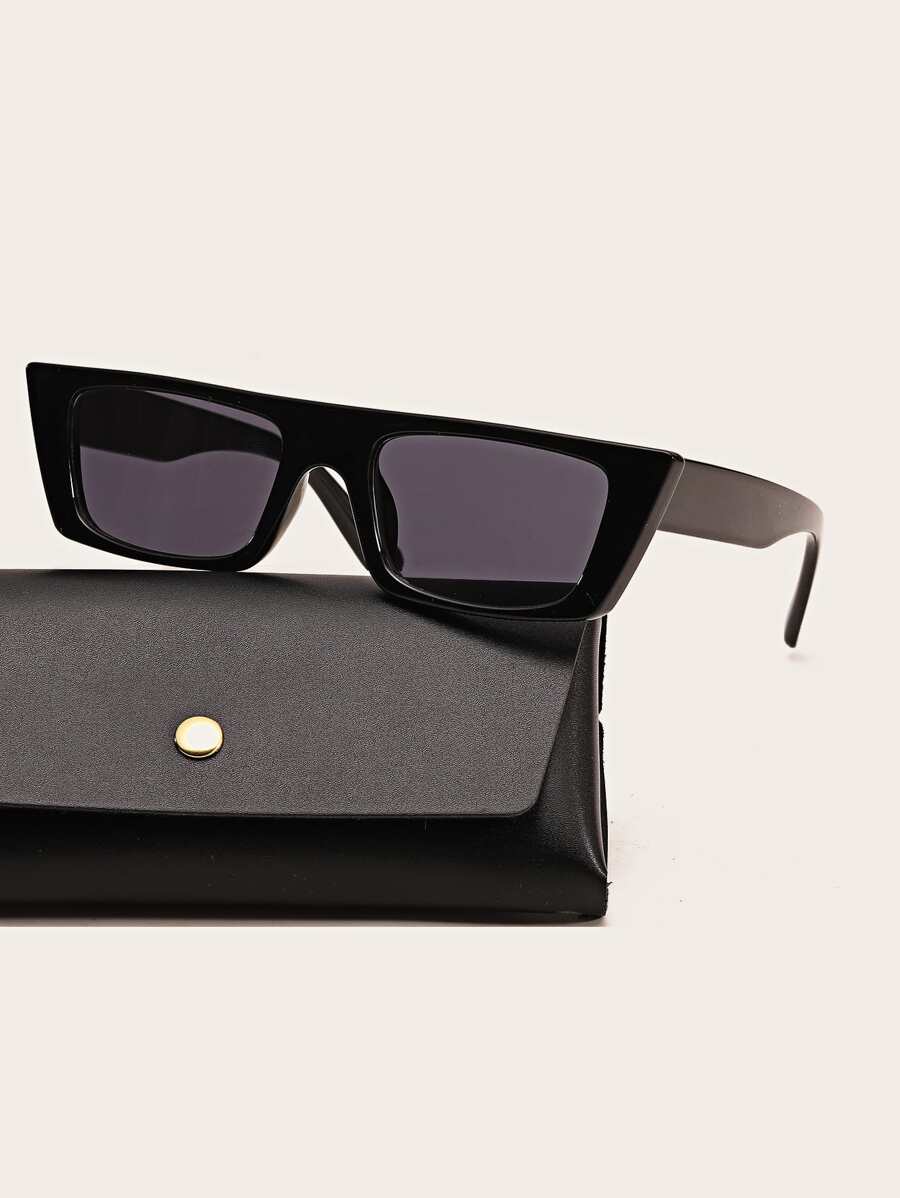 Hombres Gafas de sol de marco cuadrado - Negro - Ver 1