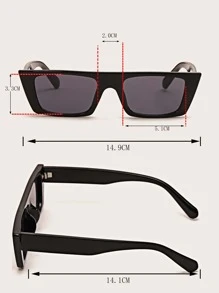 Hombres Gafas de sol de marco cuadrado - Negro - Ver 5