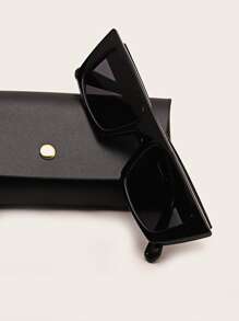 Hombres Gafas de sol de marco cuadrado - Negro - Ver 6