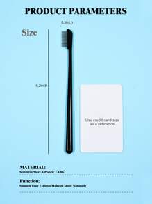 1支雙端鋼針睫毛梳,帶眉毛梳 - 黑色 - 查看 6