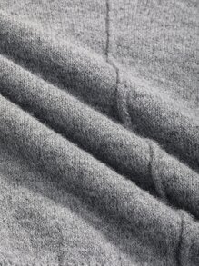 DAZY Áo dệt kim nữ màu trơn Giải trí - Xám - Xem 8