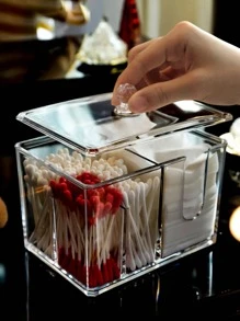 1入組透明書桌收納盒帶套 - 無色 - 查看 1