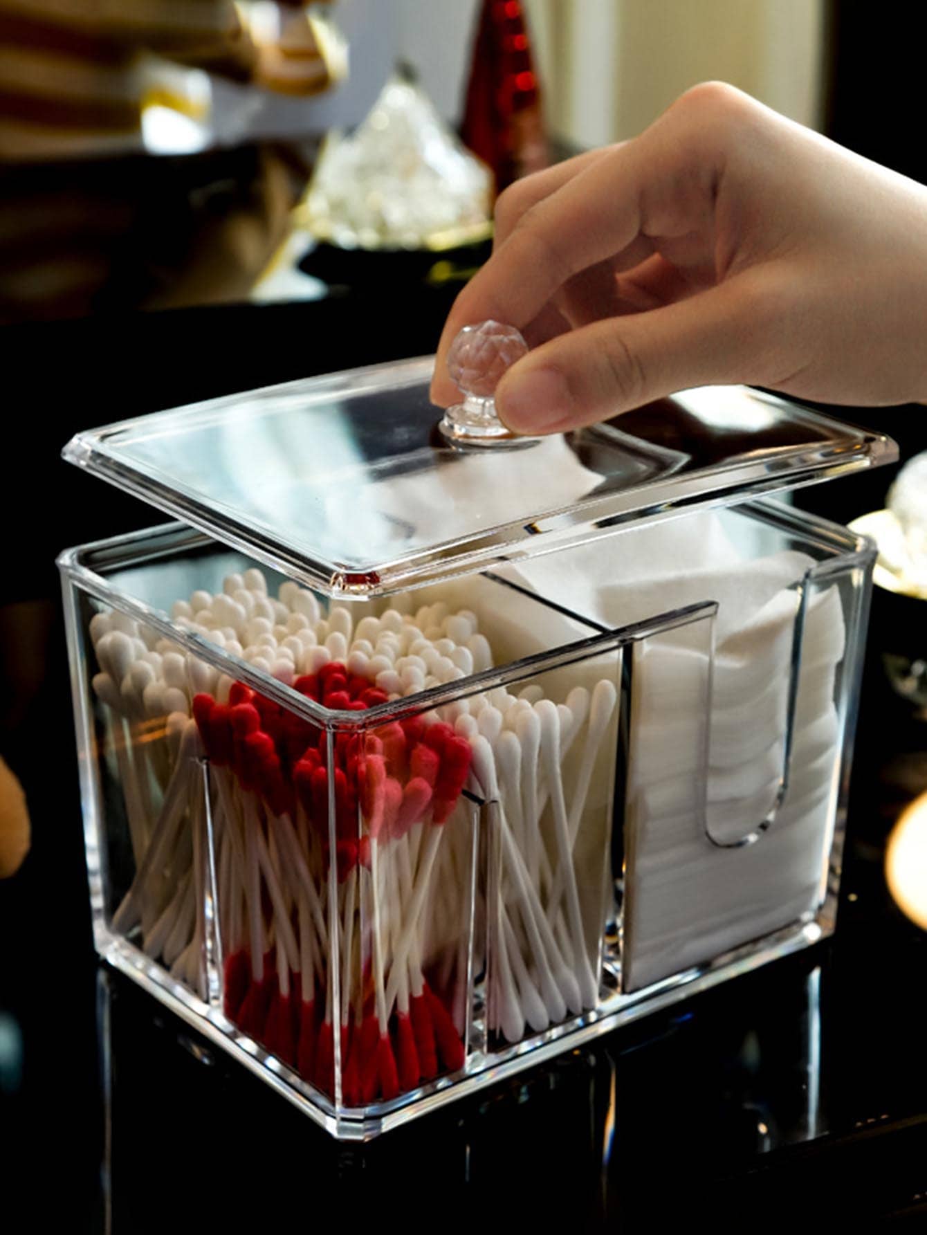 1入組透明書桌收納盒帶套 - 無色 - 查看 1