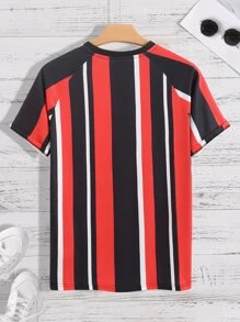 Manfinity Hombres Camiseta con estampado de rayas - Multicolor - Ver 2