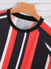 Manfinity Hombres Camiseta con estampado de rayas - Multicolor - Ver 4