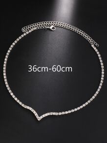 Vòng cổ trang trí rhinestone - Bạc - Xem 3