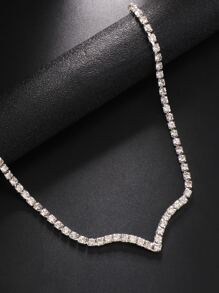 Vòng cổ trang trí rhinestone - Bạc - Xem 4