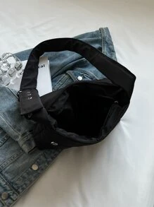 Túi Crossbody Nữ Thùa khuyết Kẻ sọc Có thể điều chỉnh được Đúng mốt - màu đen - Xem 4