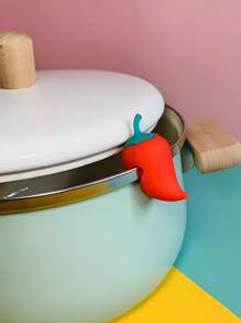 1pc Chili Design Pot Lid Spill-proof Buckle
