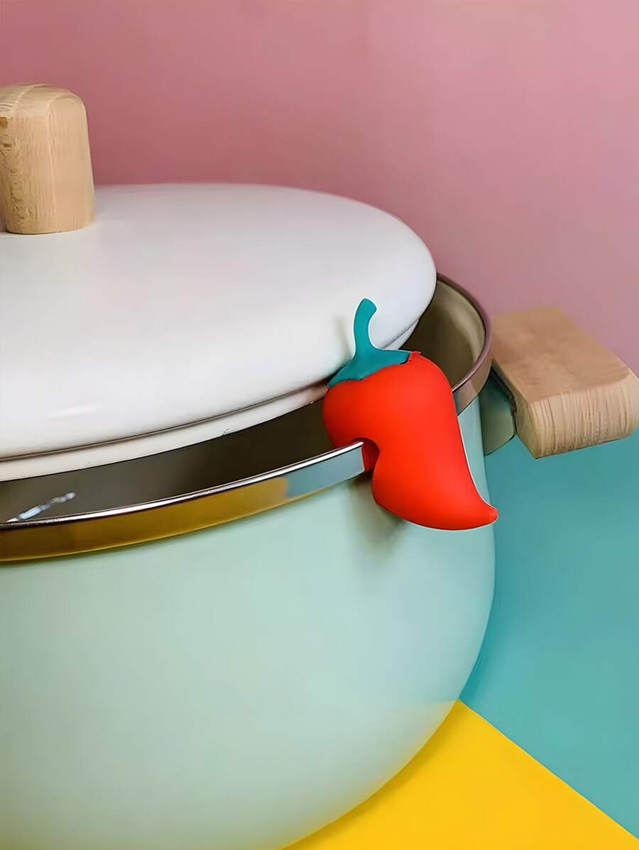 1pc Chili Design Pot Lid Spill-proof Buckle