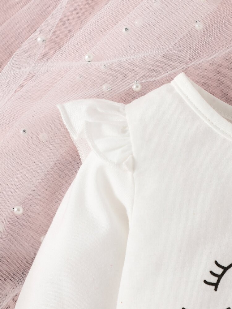 Krås Tecknad Film Baby Topp - Vitt - Visa 4