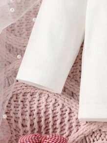 Bebé Camiseta con estampado de dibujos animados ribete con fruncido - Blanco - Ver 5