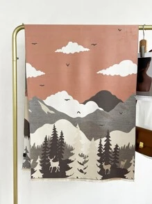 1 Miếng Quý cô Cashmere Dệt hoa Cây thông noel & Tuần lộc Mô hình Khăn choàng Cho mùa đông , Thích hợp Đối với Mặc hàng ngày Và Máy lạnh Thanh lịch - Nhiều màu - Xem 2