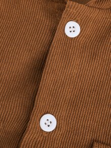 SHEIN 青少年男孩有蓋口袋連帽襯衫（不包括內搭） - 棕色 - 查看 5