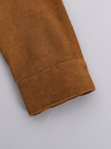 SHEIN 青少年男孩有蓋口袋連帽襯衫（不包括內搭） - 棕色 - 查看 6