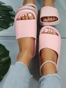 Minimalist Single Band Slides - Baby Pink - View 2