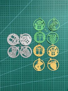 1 pieza Caja de regalo & en forma de casa Troquel de corte - Plateado - Ver 1