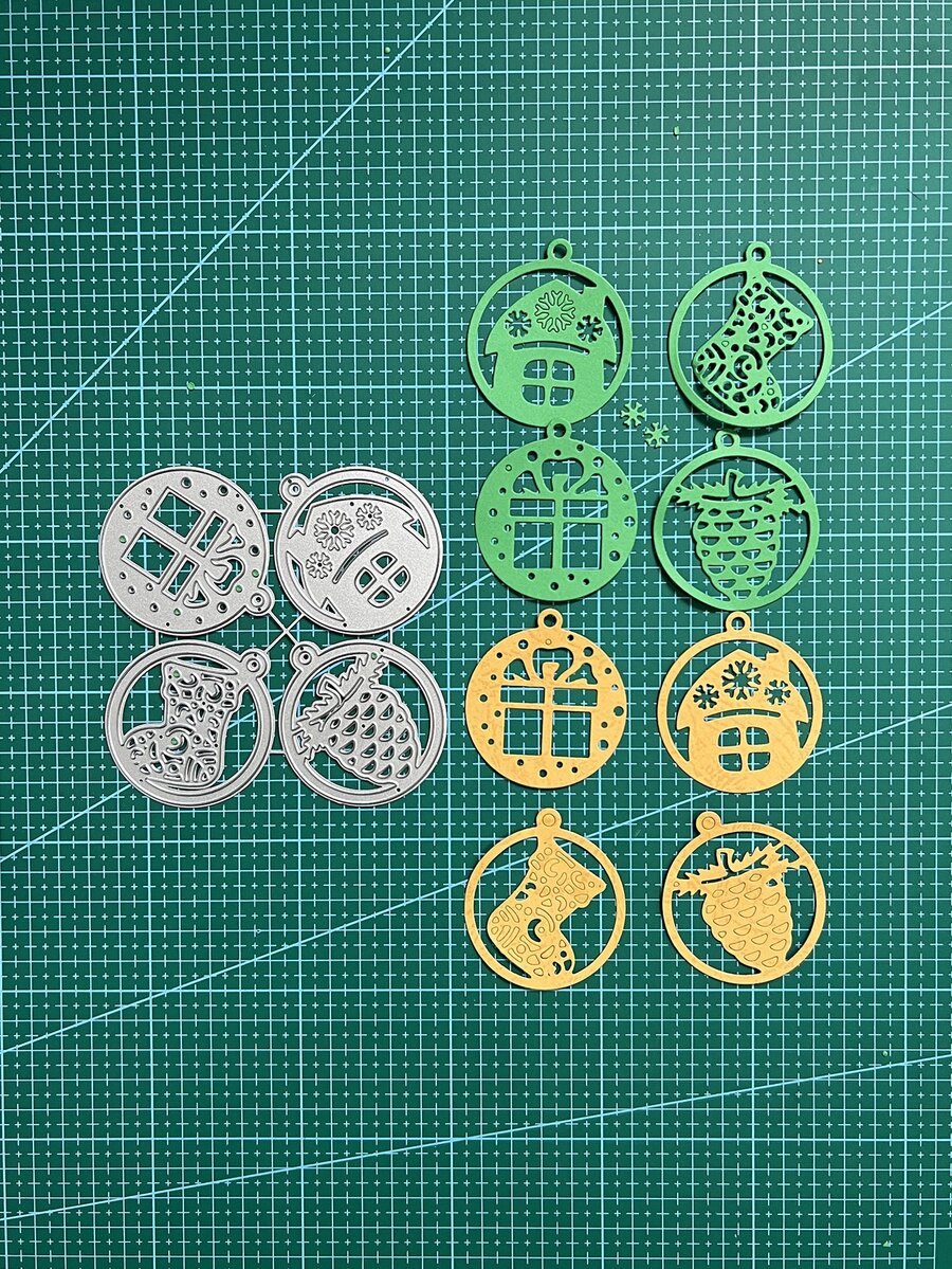 1 pieza Caja de regalo & en forma de casa Troquel de corte - Plateado - Ver 1