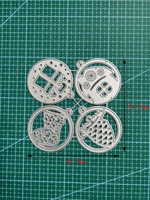 1 pieza Caja de regalo & en forma de casa Troquel de corte - Plateado - Ver 3