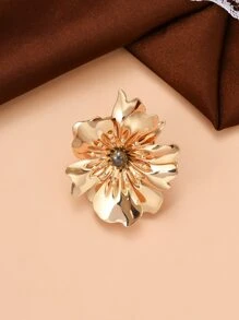 花朵裝飾戒指 - 金黃色 - 查看 2