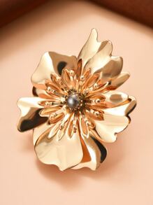 花朵裝飾戒指 - 金黃色 - 查看 5