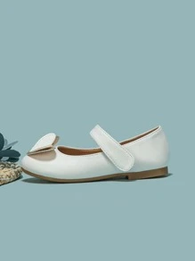 Girls Heart Decor Mary Jane Flats - White - View 3