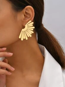Flower Stud Earrings - Yellow Gold - View 2