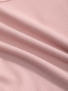 DAZY 純色u領短款t恤 - 淺粉色 - 查看 5