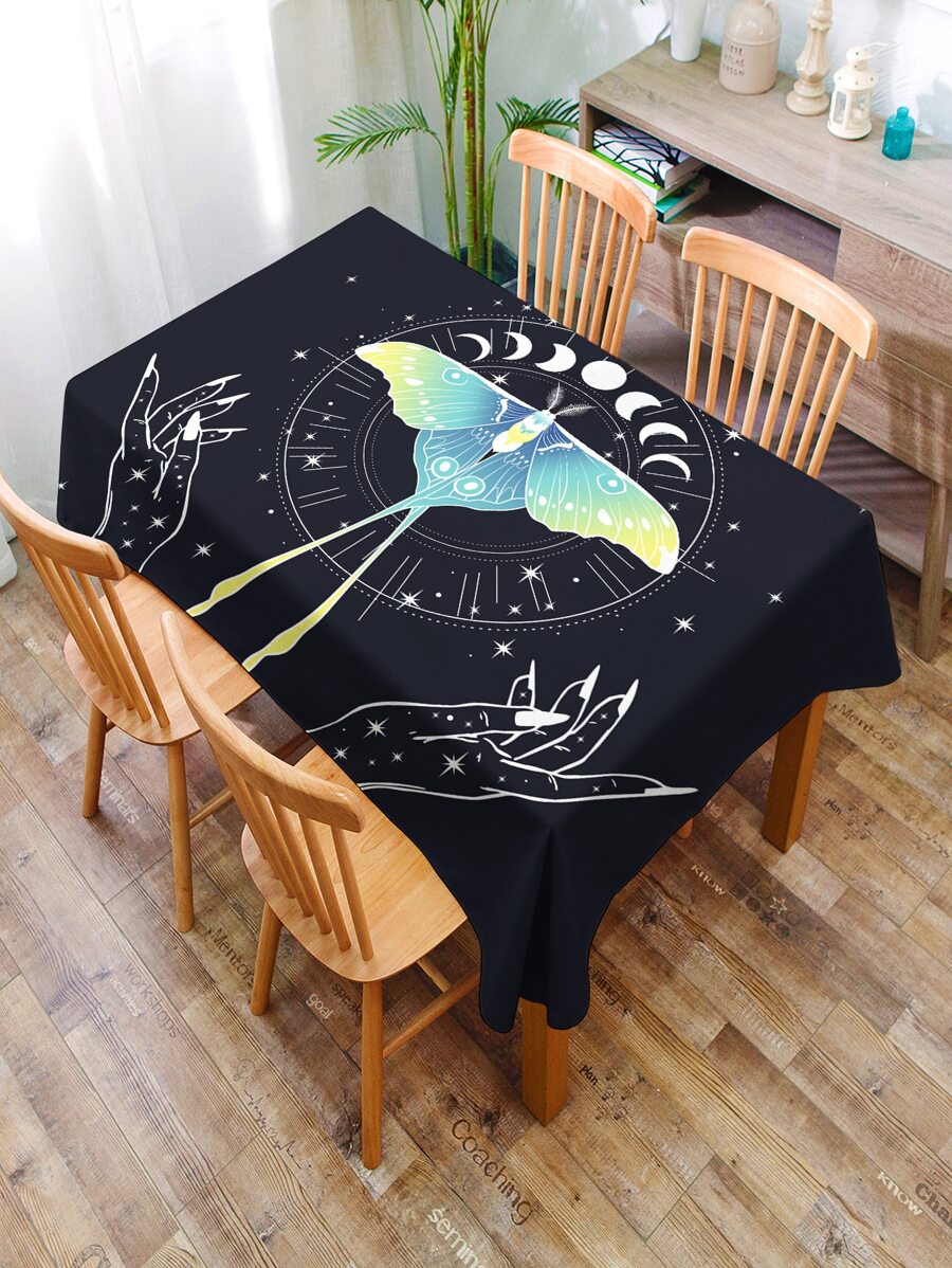 Butterfly Print Tablecloth - Multicolor - View 1