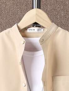 Boys Patched Pocket Shirt & Trousers Without Tee - Multicolor - View 5