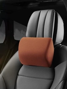 1 pieza Almohada cervical unicolor de coche - Marrón - Ver 1