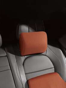 1 pieza Almohada cervical unicolor de coche - Marrón - Ver 2