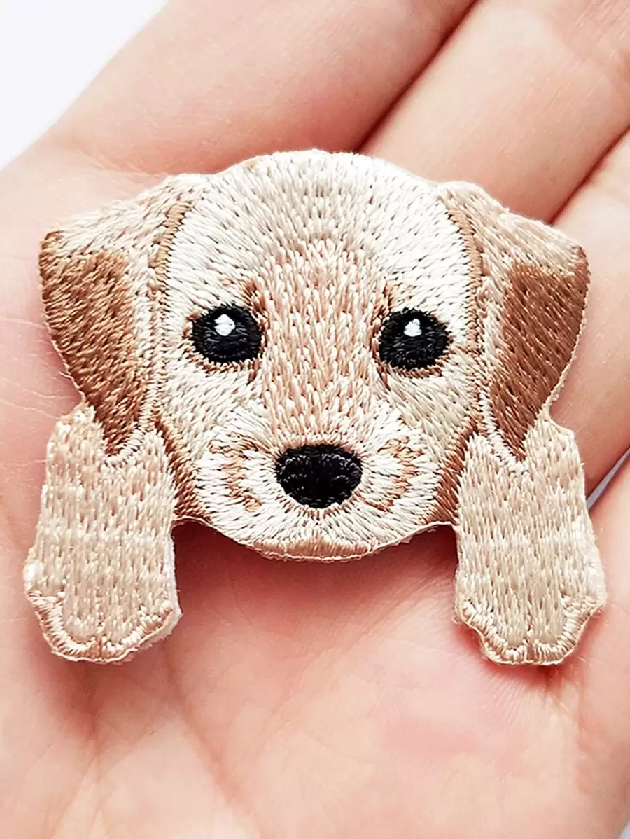 1pc Fabric Iron-on Patch,Cute Dog Design Embroidery DIY Clothing Accessory For DIY Lovers - Multicolor - View 1