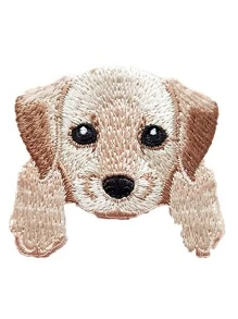 1pc Fabric Iron-on Patch,Cute Dog Design Embroidery DIY Clothing Accessory For DIY Lovers - Multicolor - View 3
