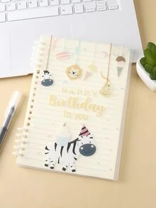 1 pieza Cuaderno con estampado de dibujos animados hoja suelta - Multicolor - Ver 1