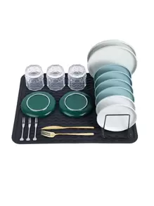 1PC Chắc Chắn Phơi Thảm, Đơn Giản Silicone Màu Đen Món Ăn Điện Thảm Cho Nhà Bếp - màu đen - Xem 1