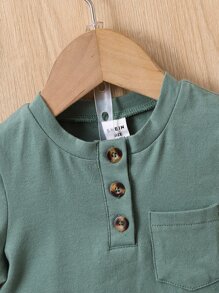 男嬰3D貼布口袋T恤和恐龍印花短褲 - 彩色 - 查看 4