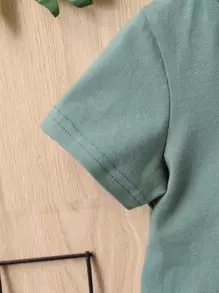 男嬰3D貼布口袋T恤和恐龍印花短褲 - 彩色 - 查看 6