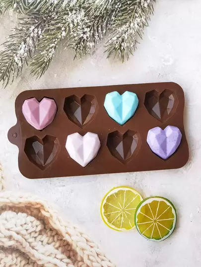 1pc Heart Shaped DIY Silicone Mold,Creative Solid Washable Silicone Mould For DIY Lovers