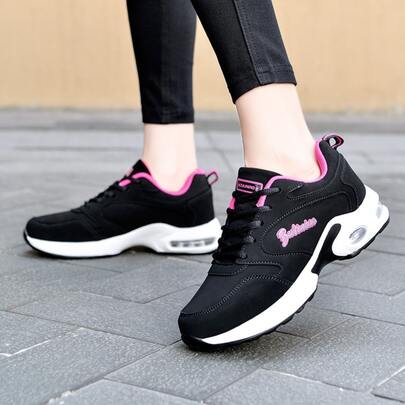 Letter Graphic Lace-up Front Running Shoes