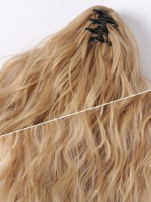 長款小波浪馬尾合成纖維接髮帶爪 - 棕色 - 查看 5
