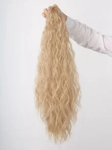 長款小波浪馬尾合成纖維接髮帶爪 - 棕色 - 查看 3