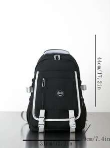 字母貼飾功能背包 - 黑色 - 查看 5