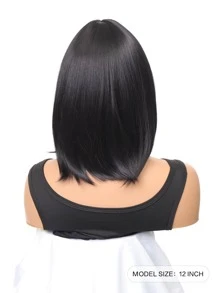 Peluca sintética corto recto con tupe - Negro - Ver 2
