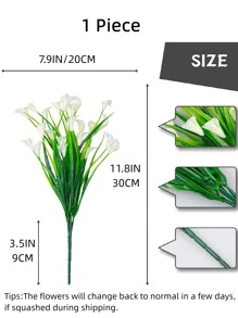 1 件人造花，马蹄莲，假花，适用于室内外办公室家居花园装饰，假植物，秋季装饰，房间，书桌，花园装饰，房间装饰用品复活节