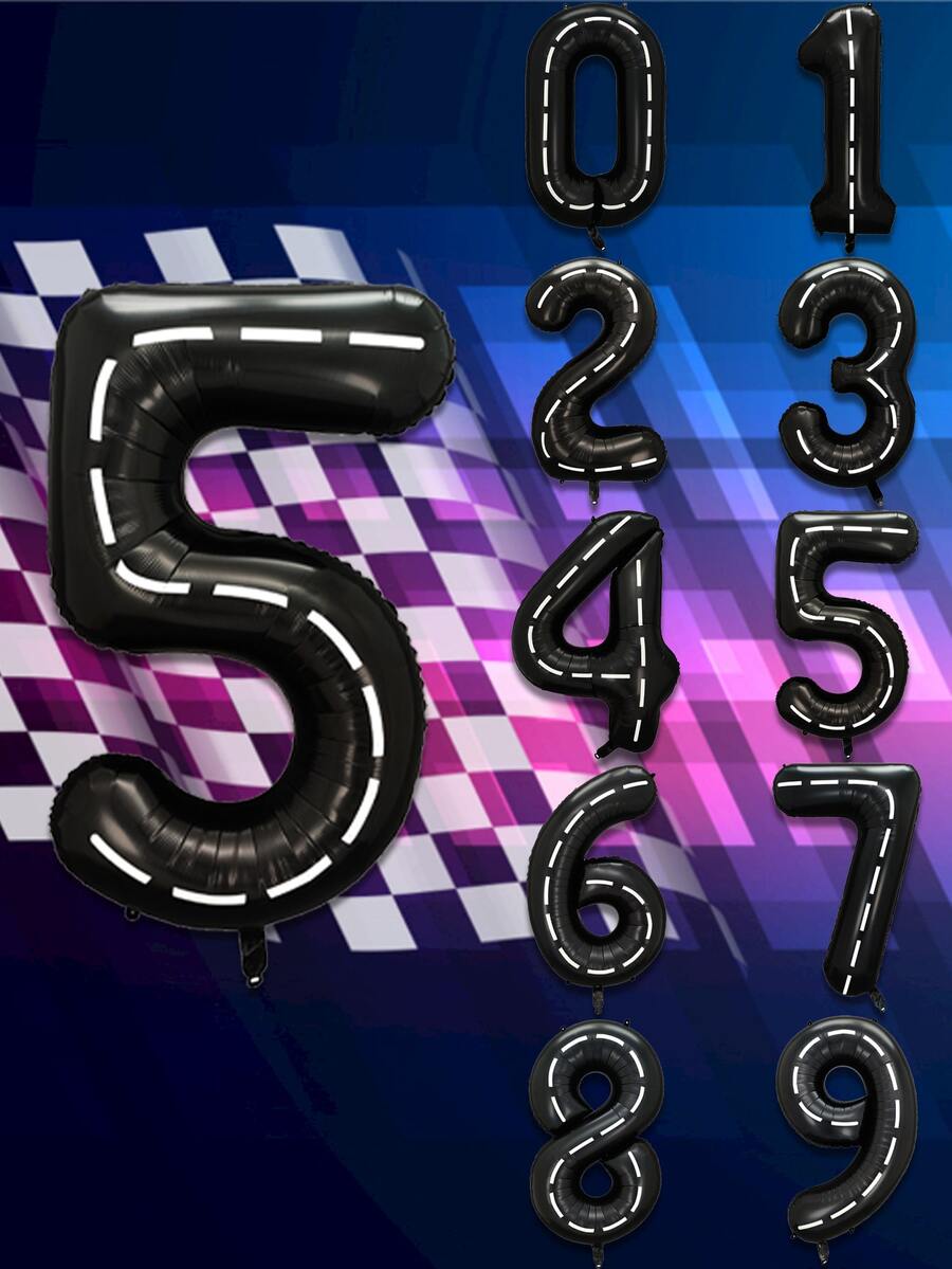 1入組數字形狀小氣球 - 彩色 - 查看 1
