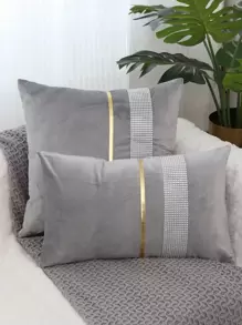 1 vỏ đệm trang trí bằng đá thạch anh không có chất độn - Màu xám đen - Xem 1