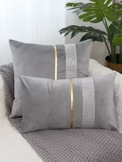 1入組水鑽裝飾靠墊套不附帶墊芯